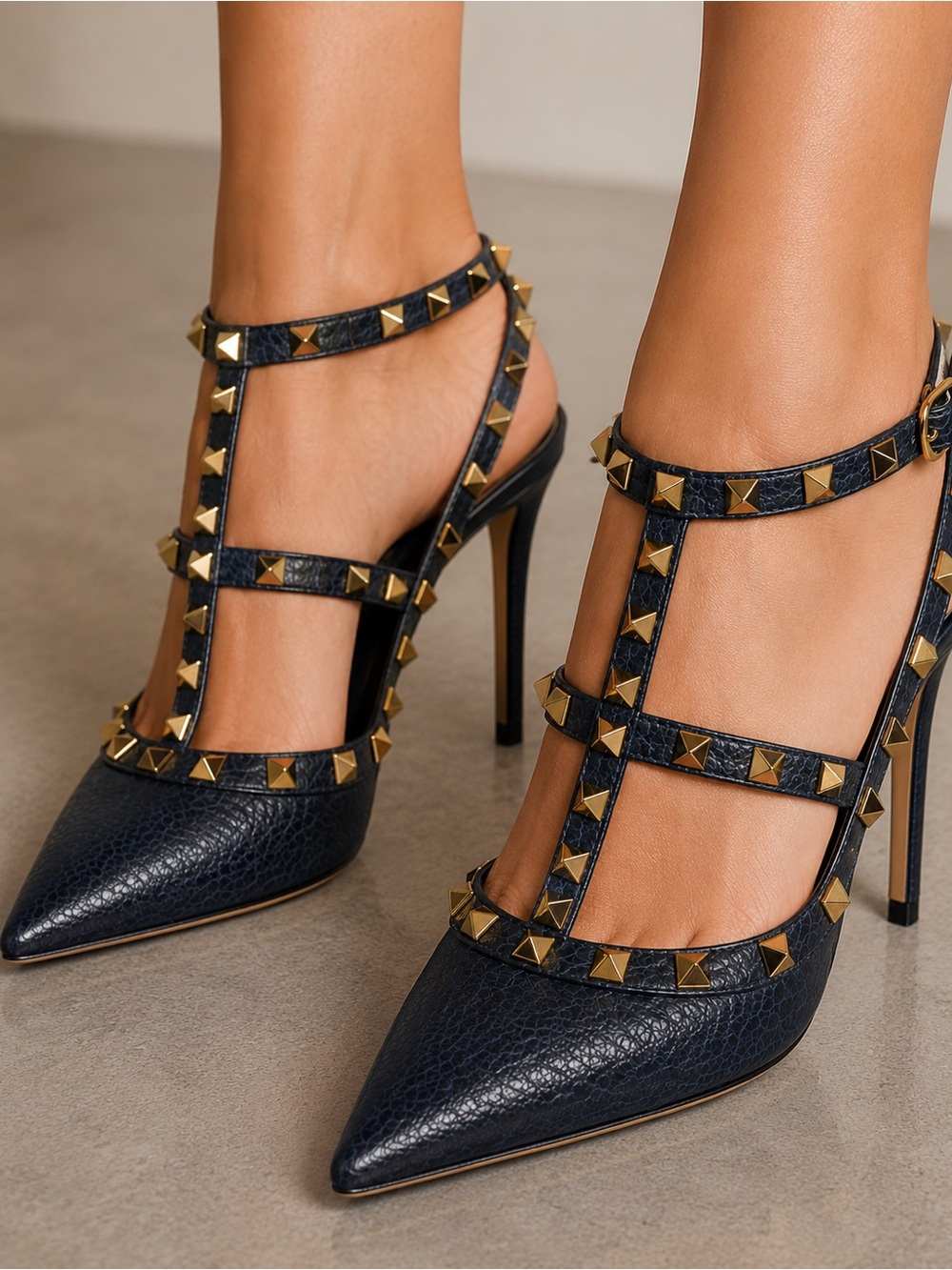 Valentino Garavani Rockstud Heels Ankle Strap Pumps - Picture 2 of 16